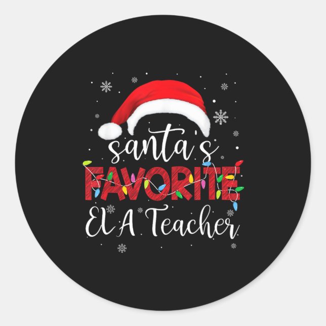 Adesivo Redondo Ugly Sweater Christmas Santa's Favorite Ela Teache (Frente)