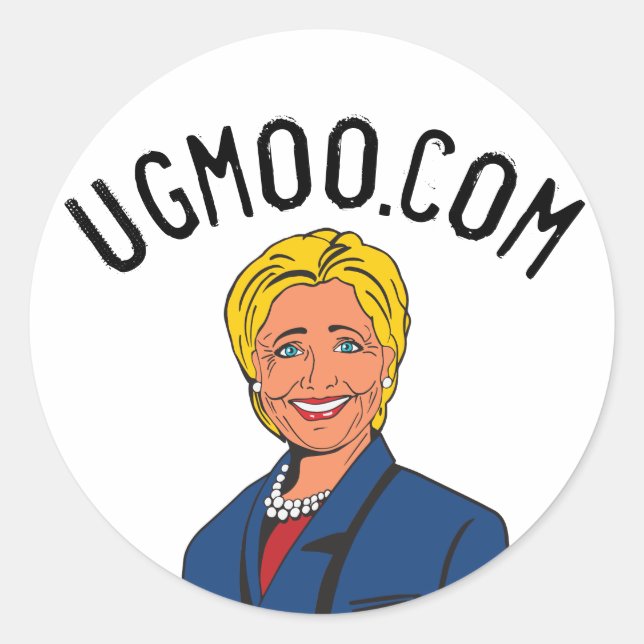 Adesivo Redondo Ugmoo.com Hillary Clinton Round Sticker (Frente)