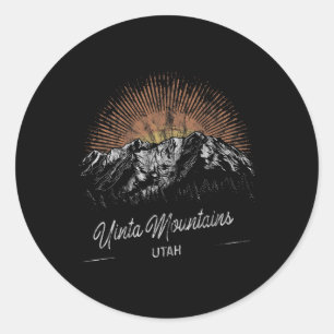 Adesivo Redondo Uinta Montanhas Utah Caminhando Ao Ar Exterior Vin