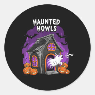 Adesivo Redondo Uivos Assombrados Fantasia de Halloween Cão Fantas