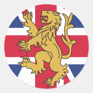 Adesivo Redondo UK Flag Lion