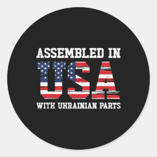 Adesivo Redondo Ukrainian American Patriot Usa Grown Ukraine Us Fl