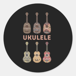 Adesivo Redondo Ukulele do Havaí: Instrumentos Musicais