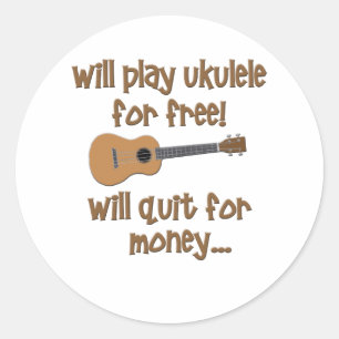 Adesivo Redondo Ukulele engraçado