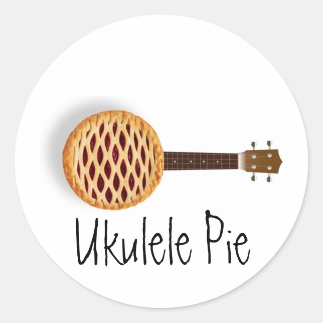 Adesivo Redondo Ukulele Pie Stickers (Frente)