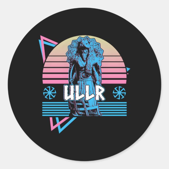 Adesivo Redondo Ullr Norse God Asgard Norse Mythology (Frente)