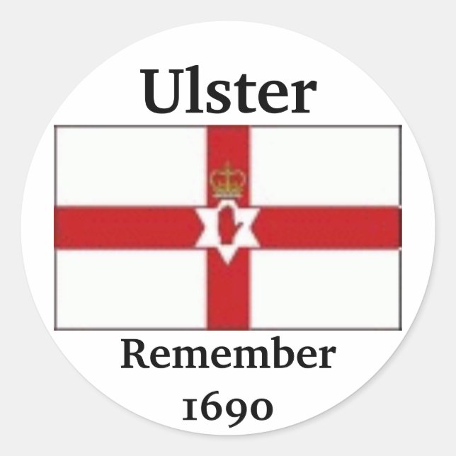 Adesivo Redondo Ulster Flag, Ulster, Lembre1690 (Frente)