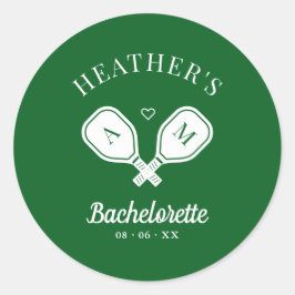 Adesivo Redondo Última Bachelorette de Pickleball Swing
