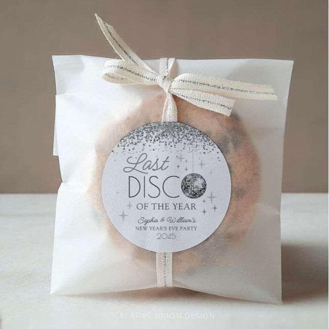 Adesivo Redondo Última Discussão do Ano Novo (Last Disco of the Year)