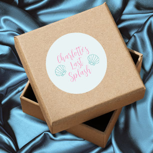 Adesivo Redondo Última Diversão Festa de Solteira na Praia Seashel