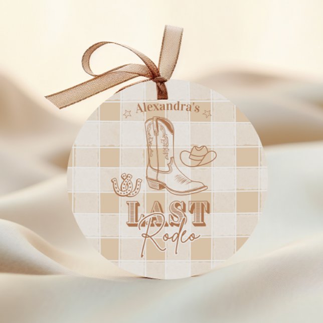 Adesivo Redondo Última Festa de solteira de Rodeio Ocidental (Criador carregado)