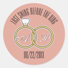 Adesivo Redondo Última oscilação antes do Rosa Dusty Bachelorette