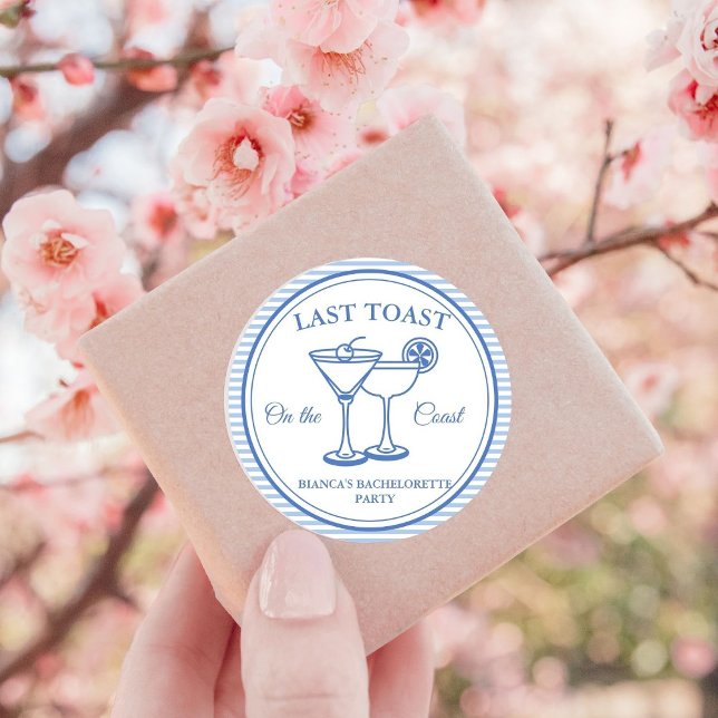 Adesivo Redondo Última Torrada na Festa de Fim de Semana de Desped (Criador carregado)