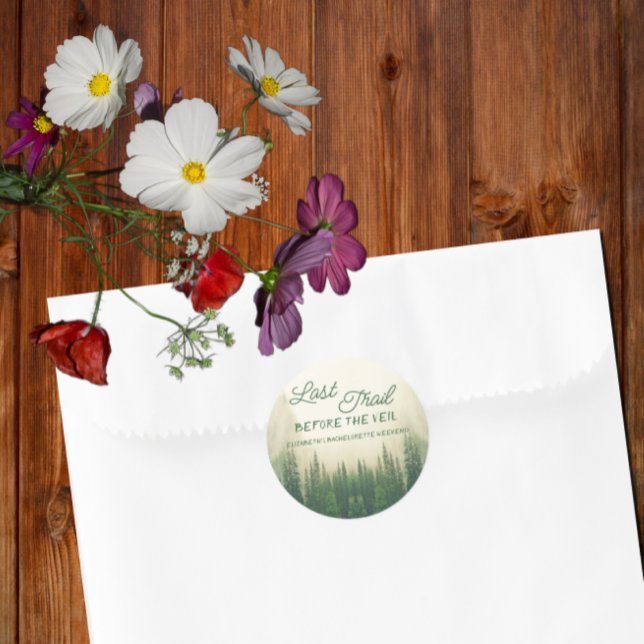 Adesivo Redondo Última Trilha Antes Da Bachelorette Do Véu (Criador carregado)