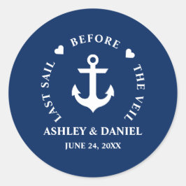 Adesivo Redondo Última Vela Antes Do Casamento Náutico Do Véu