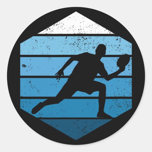 Adesivo Redondo Ultimate Frisbee Retro Disc Golf  (Frente)