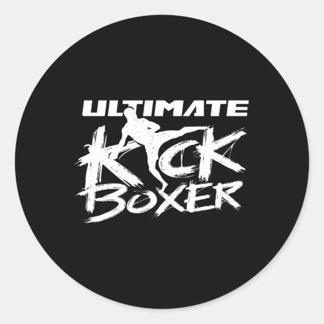 Adesivo Redondo Ultimate Kickboxer Kickboxing Kickbox Boxe  (Frente)