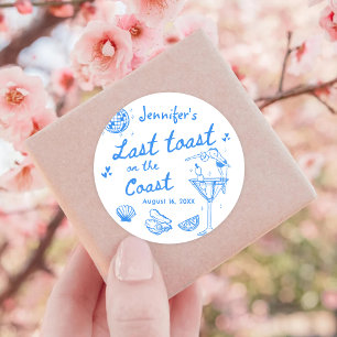 Adesivo Redondo Último Brinde na Costa Fim de Semana de Despedida 