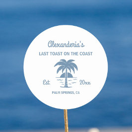 Adesivo Redondo Último brinde na despedida de solteira na costa