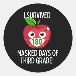 Adesivo Redondo Último Dia Da Escola 180 Dias Mascarados Do Tercei