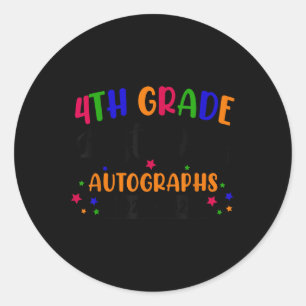 Adesivo Redondo Último Dia da Escola Ano 2025 Autografo 4.o Grau G