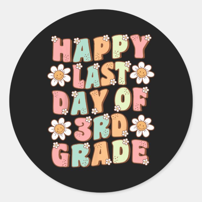 Adesivo Redondo Último Dia Da Groovy De 3º Grau (Frente)