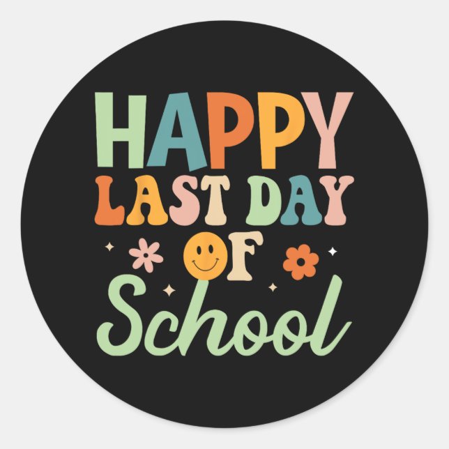 Adesivo Redondo Último Dia De Camisas De Escola Olá Professor De V (Frente)