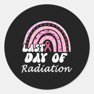 Adesivo Redondo Último Dia De Radiação Sobrevivente Do Câncer Da M