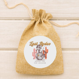 Adesivo Redondo Último Rodeio Retro Rosa Cowgirl Despedida de Solt