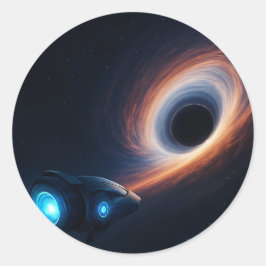 Adesivo Redondo Último voo da Voyager - para o buraco negro