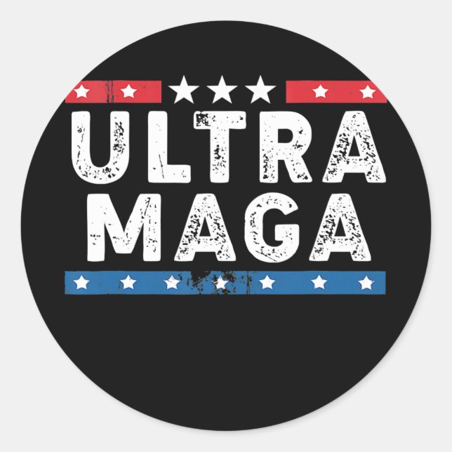 Adesivo Redondo Ultra Maga America Flag Orud Ultra Maga (Frente)