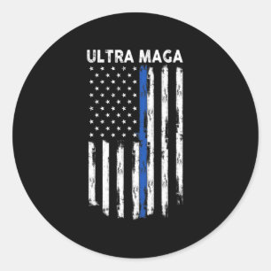 Adesivo Redondo Ultra Maga US Flag Orud Ultra Maga