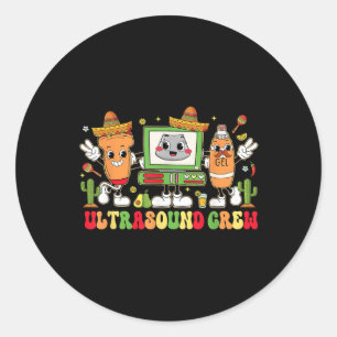 Adesivo Redondo Ultrasound Crew Cinco De Mayo Fiesta Sonographer S