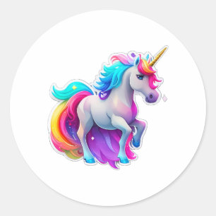 Adesivo Redondo Um Adorável Unicorn Sticker 2