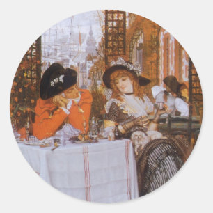Adesivo Redondo Um Almoço (Le Dejeuner) por James Tissot