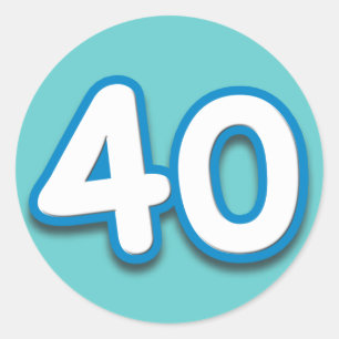 Adesivo Redondo Um aniversário ou um aniversário de 40 anos -