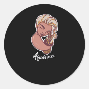 Adesivo Redondo Um Aquário de Teste de Sinal Zodíaco
