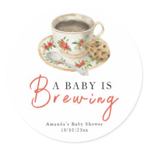 Um Bebê Está Preparando Xícara de Café Baby Shower