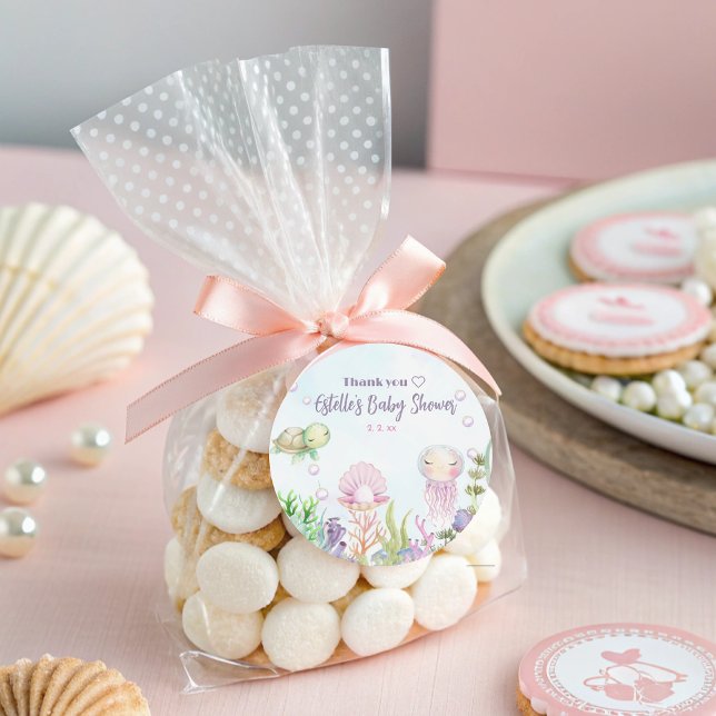 Adesivo Redondo Um Bebê Pérola Está a Caminho Stickers Baby (Criador carregado)