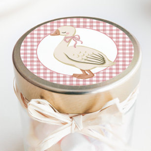 Adesivo Redondo Um Bobo de Cottagecore Rosa Gado