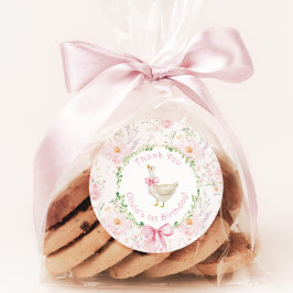 Adesivo Redondo Um Bobo fica roxo, rosa, Aniversário Obrigado