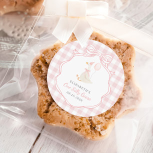 Adesivo Redondo Um Bobo ganha Arco rosa primeiro aniversário