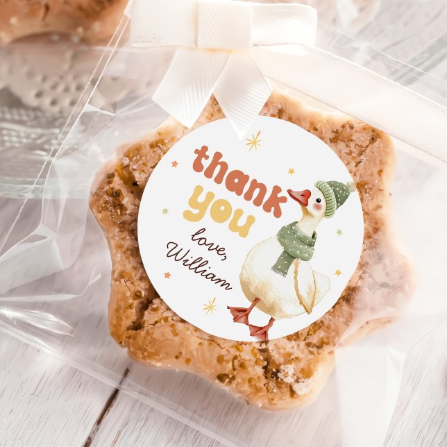 Adesivo Redondo Um Bobo ganha primeiro aniversario verde de Natal (Criador carregado)