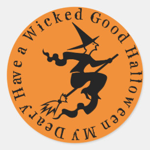 Adesivo Redondo Um bom Dia das Bruxas mau