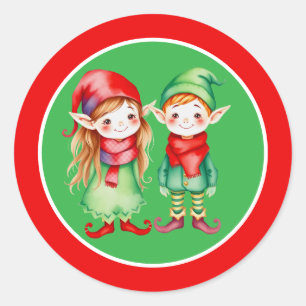 Adesivo Redondo Um bom Natal para Garota e Garoto