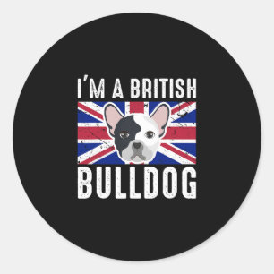 Adesivo Redondo Um britânico Bulldog England Union Jack