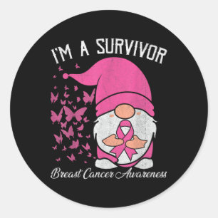 Adesivo Redondo Um Cancer de Fita Rosa Sobrevivente Sensibilização