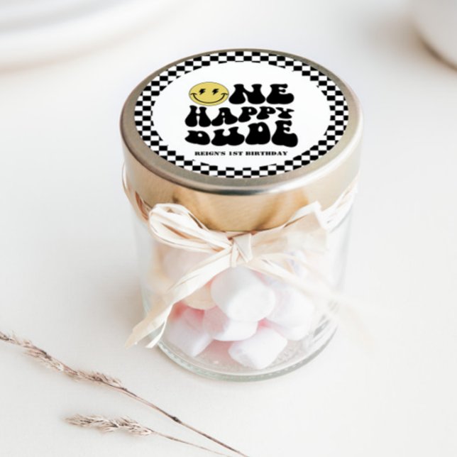 Adesivo Redondo Um Cara Feliz | primeiro aniversario Para Crianças (Criador carregado)