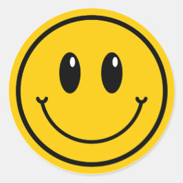 Adesivo Redondo Um cara feliz sorri Emoji Primeiro aniversário