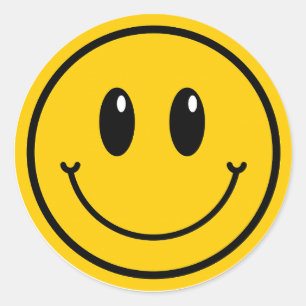 Adesivo Redondo Um cara feliz sorri Emoji Primeiro aniversário